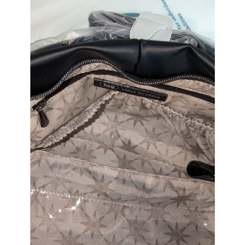 Lug Half Plunge Satin Luxe Vegan Leather Black North Star Grey Slouchy NWT - Picture 6 of 7